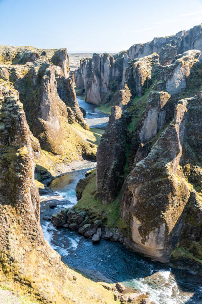 The Fjadrargljufur canyon, landmark in southern Iceland stock photo
