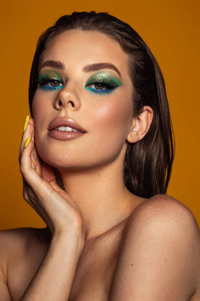 istock Beautiful woman with bright make-up 1435376730