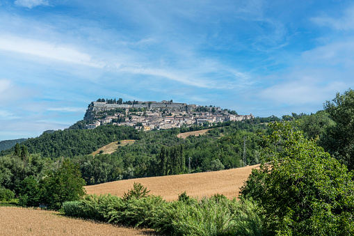 Civitella, italy: 06-24-2022: panorama of the beautiful village of Civitella del Tronto