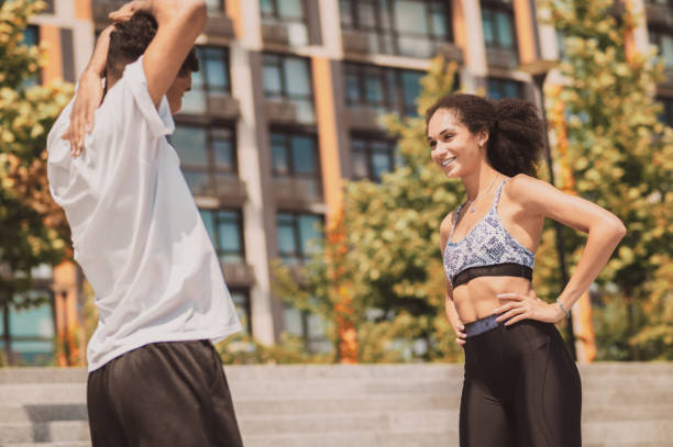 istock Young people having workout together and looking involved 1435389956