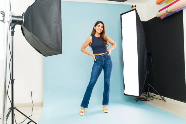 istock Beautiful gorgeous young woman model at the studio 1435393369