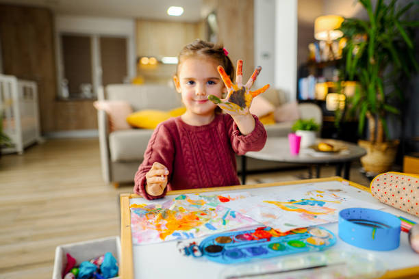 istock Happy little creative artist 1435395299