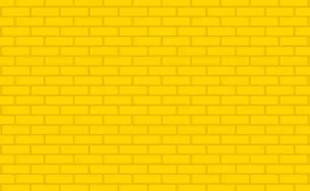 Vector illustration of Realistic yellow brick wall texture. Abstract bright pattern. Background template for advertisement