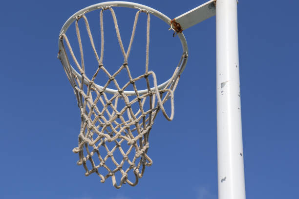 istock netball hoop against blue sky 1435402153