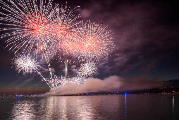 istock fireworks at sea inlet, Vancouver, BC 1435403587