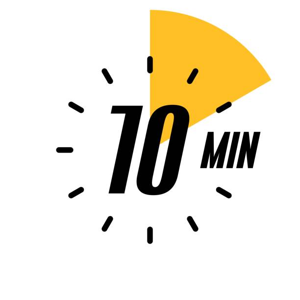 ilustrações, clipart, desenhos animados e ícones de temporizador, símbolo do relógio, conceito de tempo, vetor de ilustração, temporizador de 10 minutos. - hourglass time timer measuring