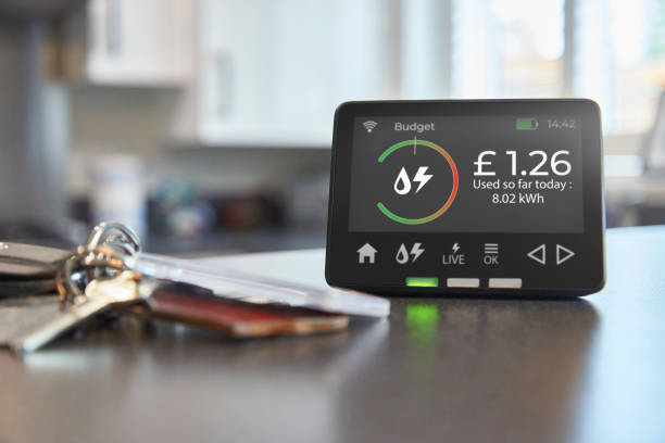 smart meter messwerte - intelligenter zähler stock-fotos und bilder