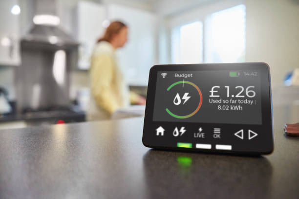 smart meter messwerte - intelligenter zähler stock-fotos und bilder