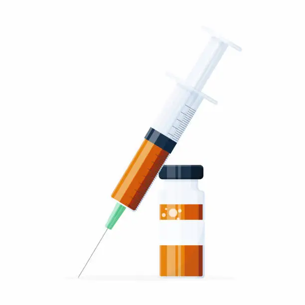 Vector illustration of Vaccine and Syringe