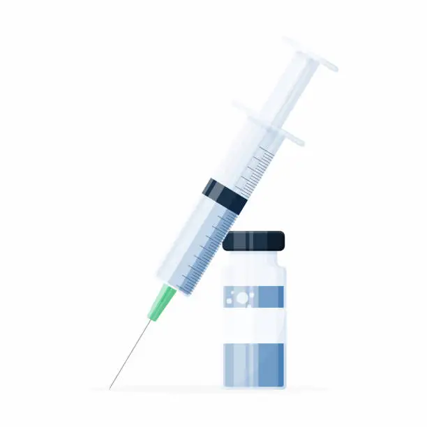 Vector illustration of Vaccine and Syringe