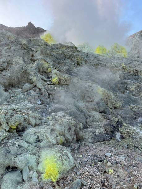 istock Steaming sulphur rocky volcanic landscape 1435417093