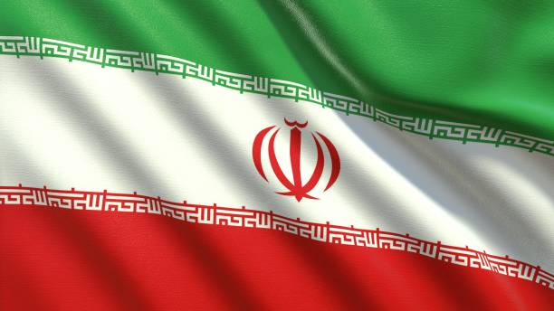 istock flag of iran made of fabric 3d-rendering 1435417723