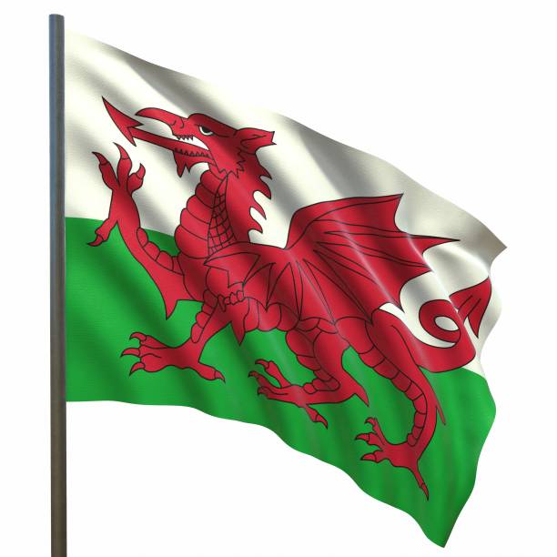 istock flag of wales on a white background 3d-rendering 1435418317