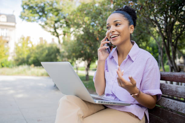 istock Business woman working on a laptop 1435419704
