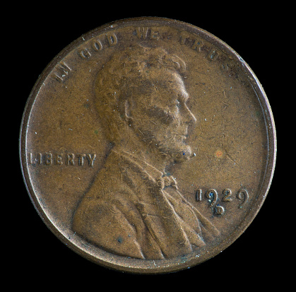 1929 D US Lincoln cent minted in Denver