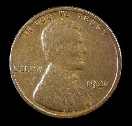 1926 S US Lincoln cent minted in San Francsico