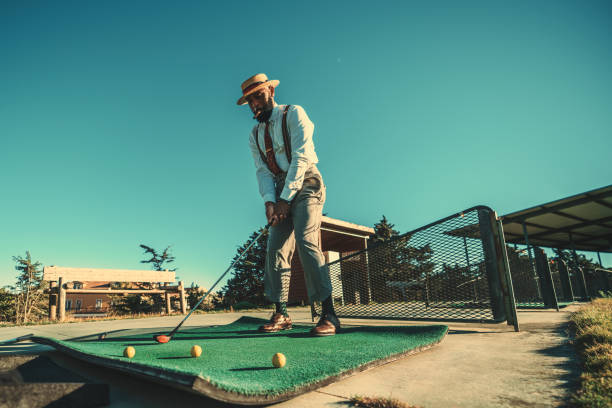 istock A black man in golf game practice 1435437479