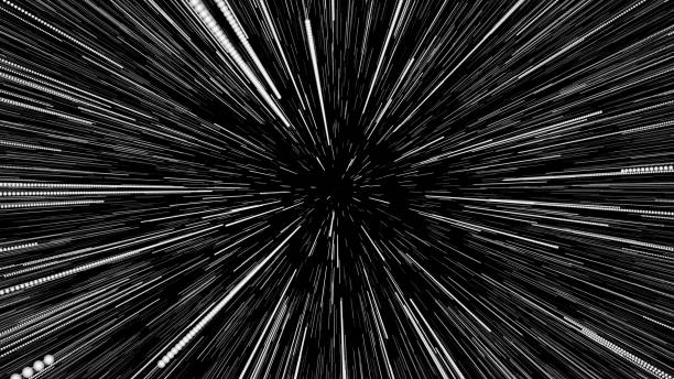 istock Space hyper-lapse or Space Jump or Hyperspace Jump stars. 3d rendering time travel, traveling through stars with the speed of light through a black hole in a space tunnel. 1435446005