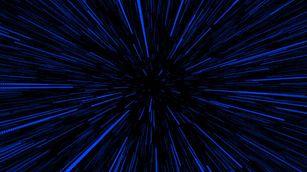 istock Space hyper-lapse or Space Jump or Hyperspace Jump stars. 3d rendering time travel, traveling through stars with the speed of light through a black hole in a space tunnel. 1435446014