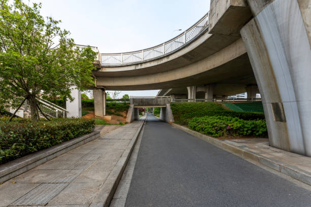 istock Concrete structure and asphalt road space under the overpass in the city 1435449304