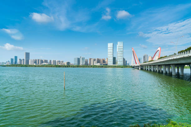 istock Lakeside modern office building in China 1435453677