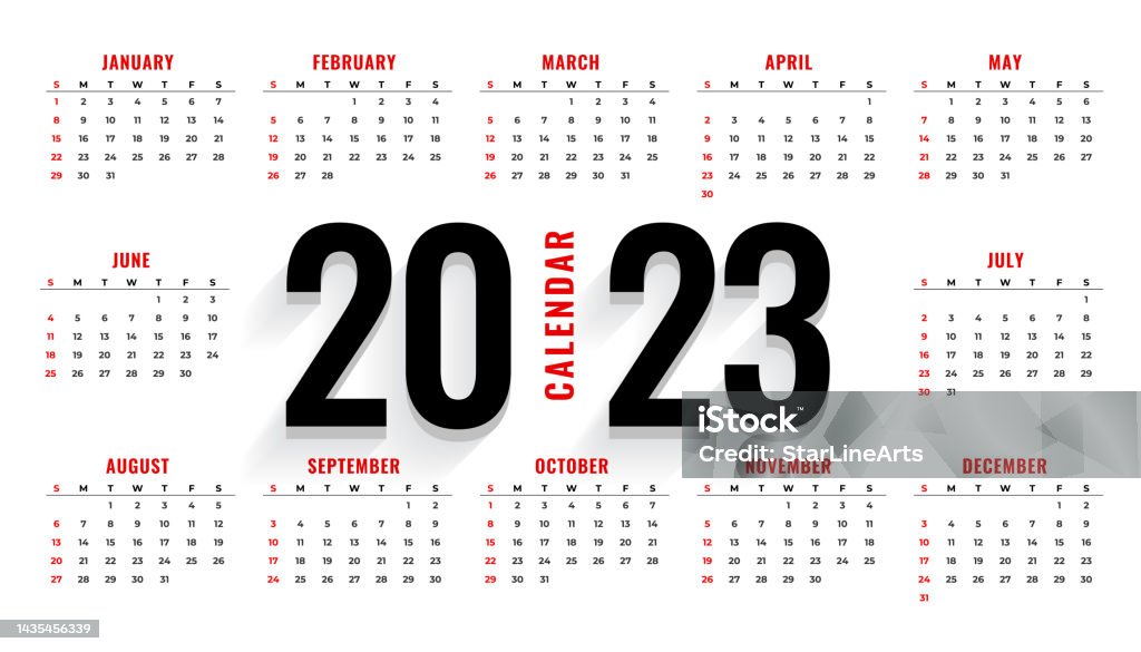 Ilustración de Fondo Del Calendario De Office 2023 En Estilo De Página  Completa y más Vectores Libres de Derechos de 2023 - iStock