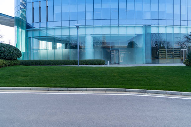 istock Empty urban road and buildings in the city 1435457768