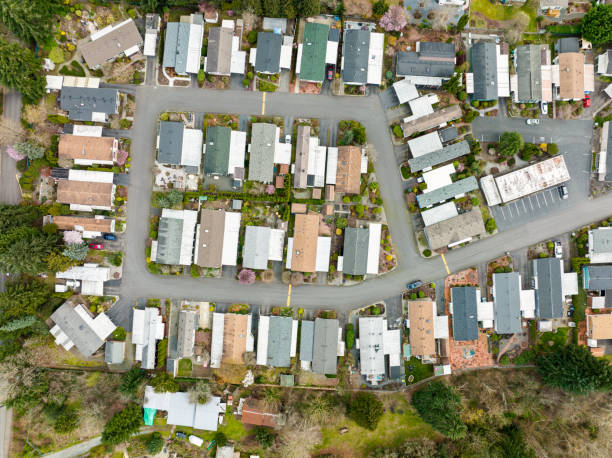 istock Aerial View of Mobile Home Park 1435460548