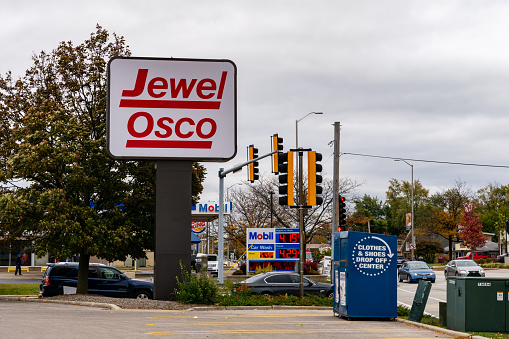 Wood Dale, Illinois, United States - October 27, 2022: Local Jewel-Osco store signage.