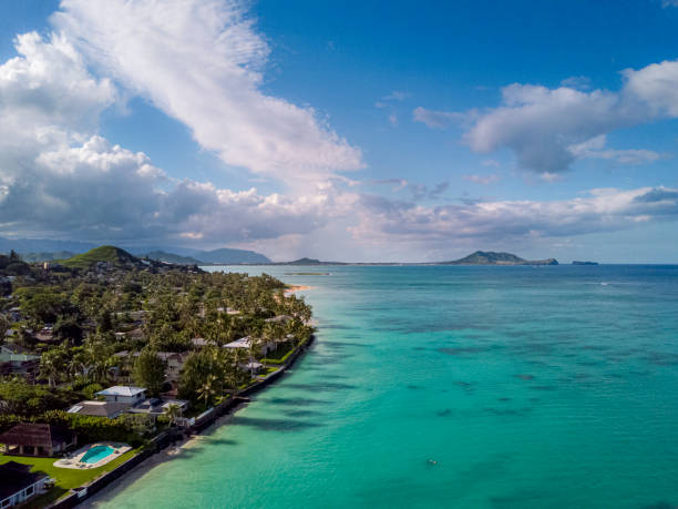 istock Lanikai beach aerial view looking toward Kailua beach 1435462497