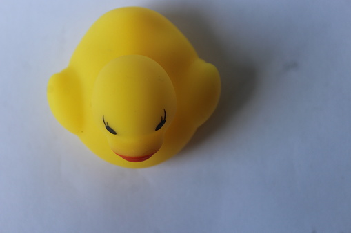 Children's toy yellow duck with elastic material