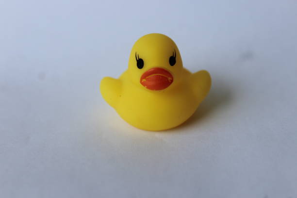 istock Children's toy yellow duck with elastic material 1435463875