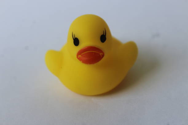 istock Children's toy yellow duck with elastic material 1435464315