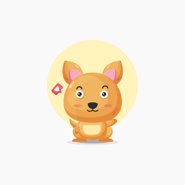 Cute kangaroo character illustration icon Cute kangaroo character illustration icon joey stock illustrations