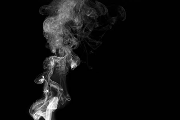 istock Abstract white smoke animated on a black background 1435480399