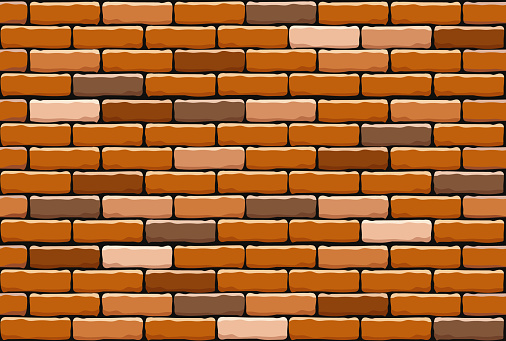 Seamless red brick wall texture. Vector background.