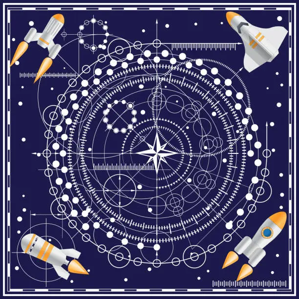 Vector illustration of Geometric pattern on the space theme.