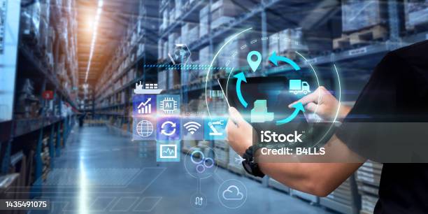 Business Logistics Technology Concept Stock Photo - Download Image Now - Internet of Things, Freight Transportation, Merchandise