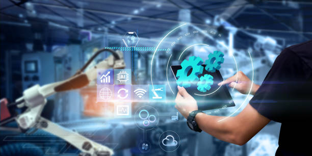 istock Automation smart robotic industry 4.0 concept 1435491123