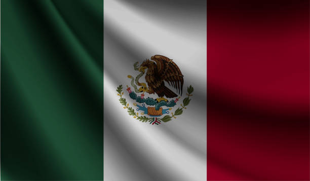 istock Mexico flag waving. Background for patriotic and national design. Vector illustration 1435495121