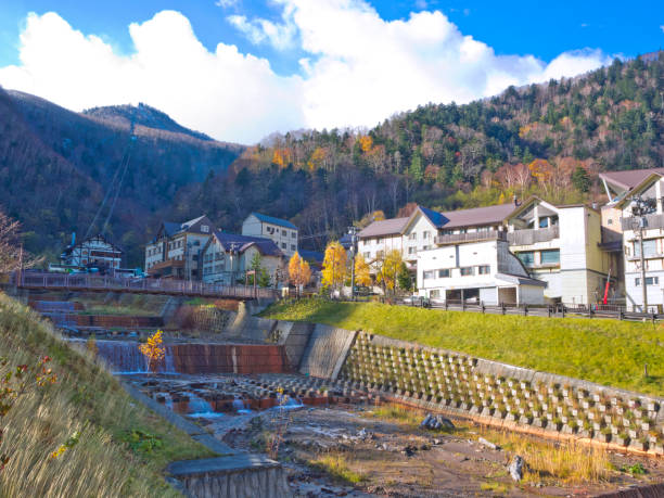 Sounkyo onsen village, Hokkaido, Japan. Sounkyo onsen village, Hokkaido, Japan. kamikawa district ishikari stock pictures, royalty-free photos & images