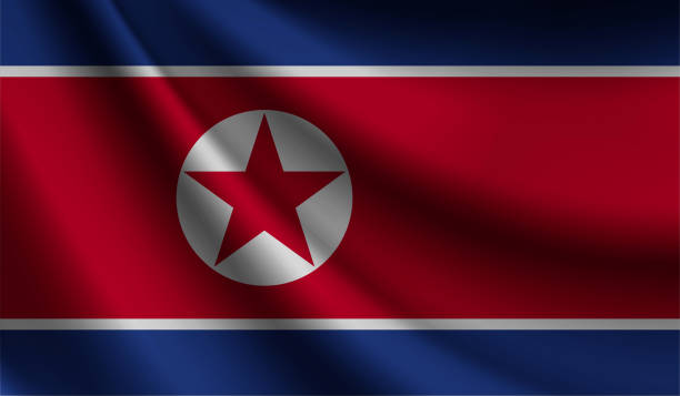 istock North Korea flag waving. Background for patriotic and national design. Vector illustration 1435498650