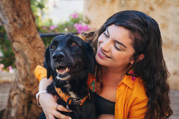 istock Young woman with her dog. 1435501754