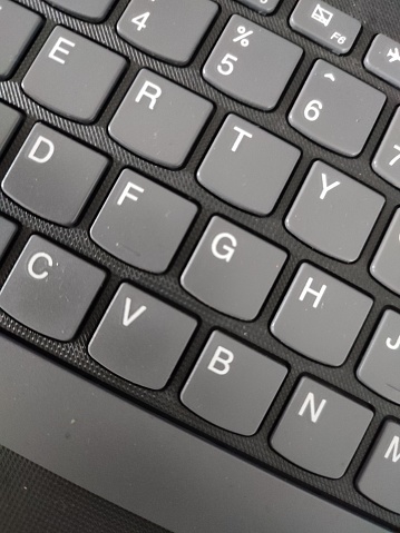 The macro photo of laptop keyboard