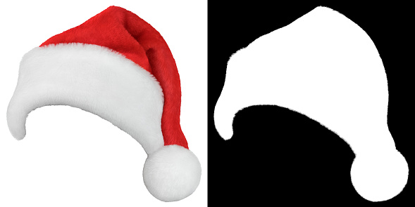 Gorra roja de Papá Noel aislada sobre blanca photo
