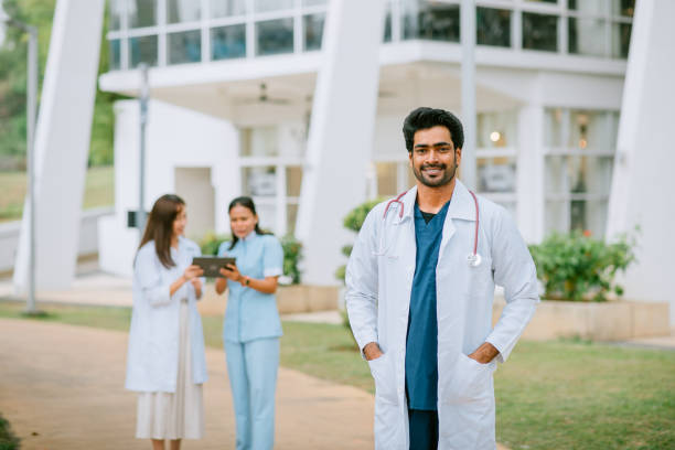 Portrait of a Asian Indian Male Doctor stock photo