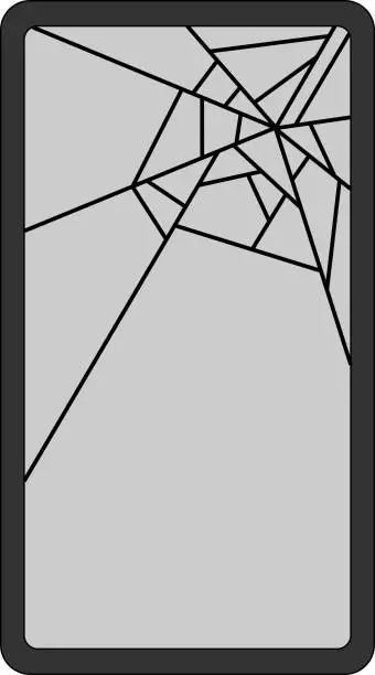 Vector illustration of Broken phone, illustration