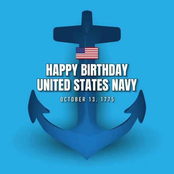 Vector illustration of United States Navy Birthday Background Design.