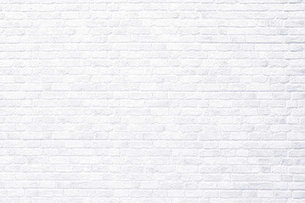 brick wall, antique old grunge white texture background. - wit stockfoto's en -beelden