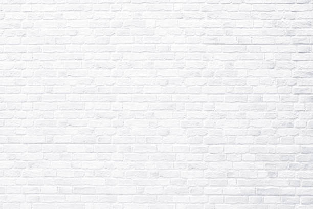 Brick wall, antique old grunge white texture background.